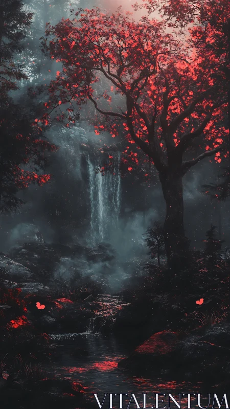 Chromatic Luminescence: Cascading Forest With Incandescent Flora.