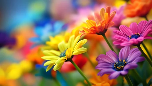 Vibrant Gerbera Daisies in Full Bloom.