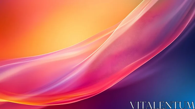 Silken gradient wave flows across warm sunset colors