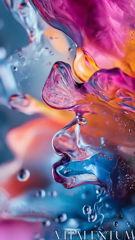Colorful liquid abstraction with fluid organic contours.