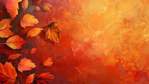 Golden autumn leaves drifting across a glowing canvas.