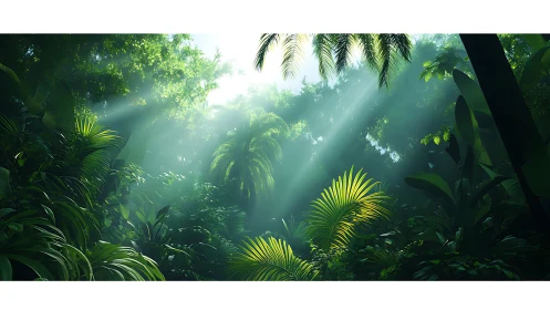 Sunlit Cathedral: Jungle's Mystical Light Show.