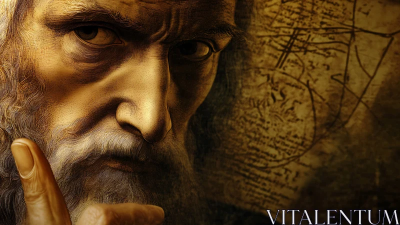 Golden sage of invention guards his swirling secrets.