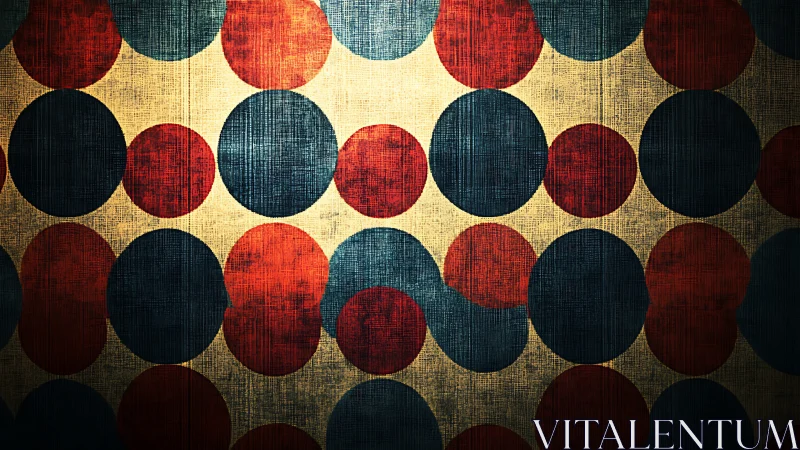 Warm retro circles glow gently over a textured canvas ground