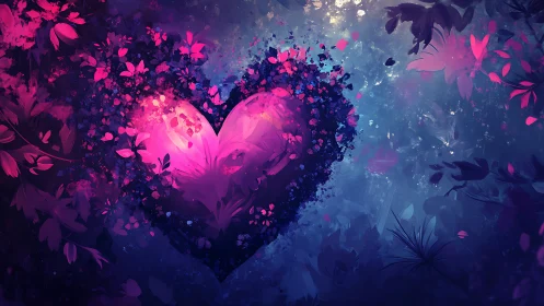 Luminous Heart Blooms in a Garden of Dreams.