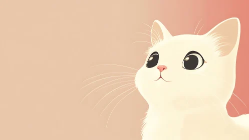 Curious White Cat with Gentle Eyes and Soft Charm.