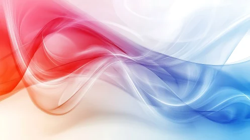 Red and blue flowing abstract digital wave background.