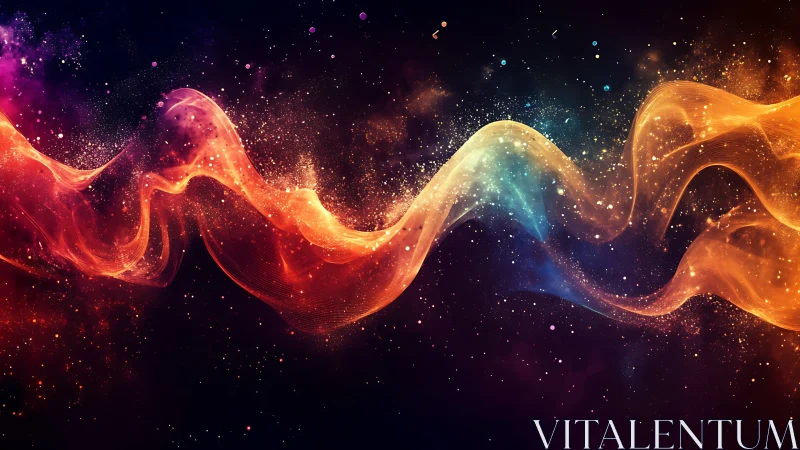 Cosmic color ribbons twist through star-sprayed darkness tonight