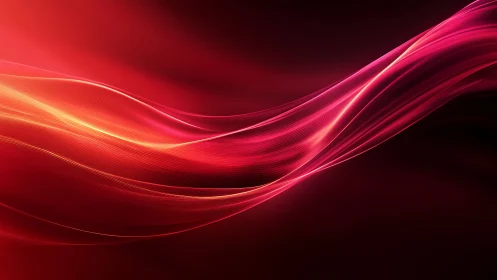 Red gradient abstract wave with luminous flowing lines.