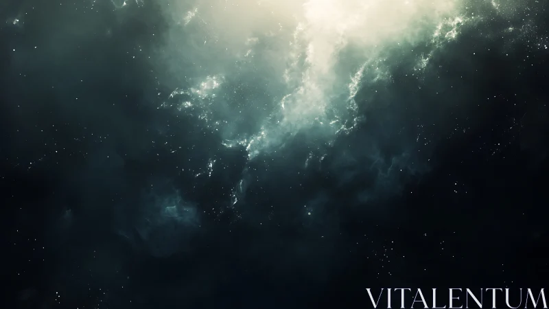 Diffuse illuminated nebular cloud occupies a dark star field