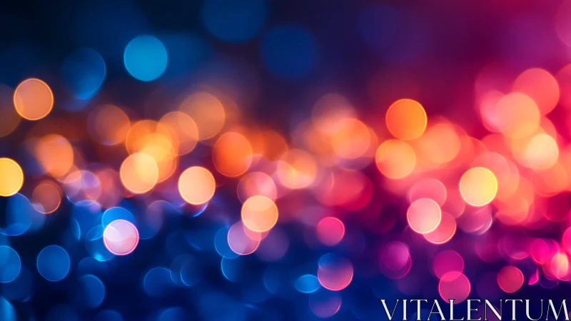 Vibrant abstract bokeh lights in blue and orange, digital art style.