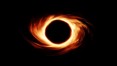 Relativistic accretion ring around void singularity core.