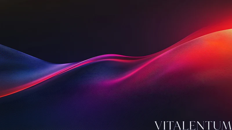 Abstract gradient waves in red, pink, and blue light field.