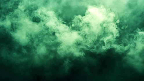 Abstract green smoke or fog background with soft, dreamy effect.