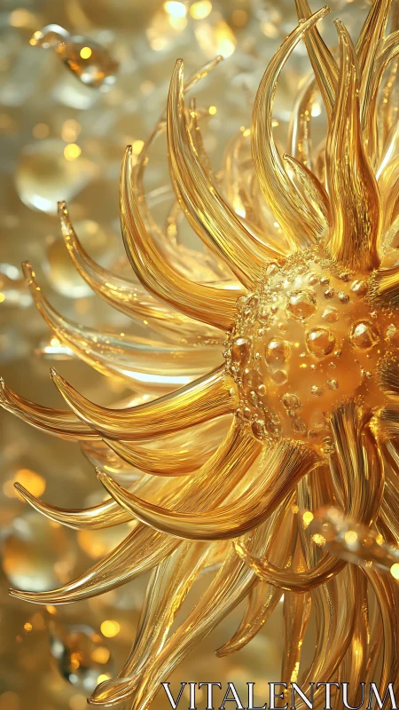 Glass sun sculpture shows curved translucent rays in detail