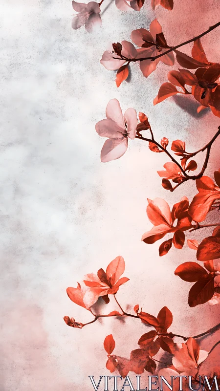 Luminous Floral Branches Against Gradient Background