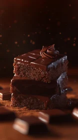 Chocolate Decadence Stacked: Triple-Layer Temptation.