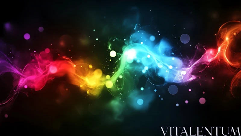 Spectral turbulence wavefronts in luminous chromatic plasma field.