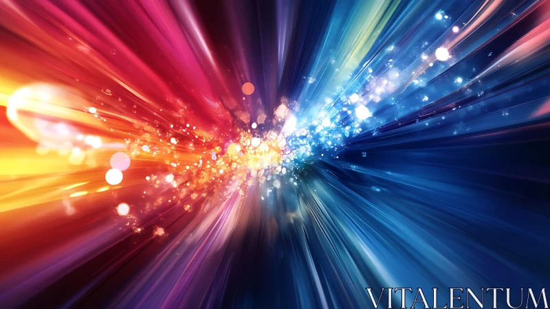 Vibrant explosion of color in dynamic abstract digital art style.