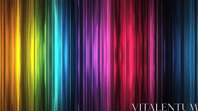 Vibrant vertical neon spectrum streaks glow across darkness