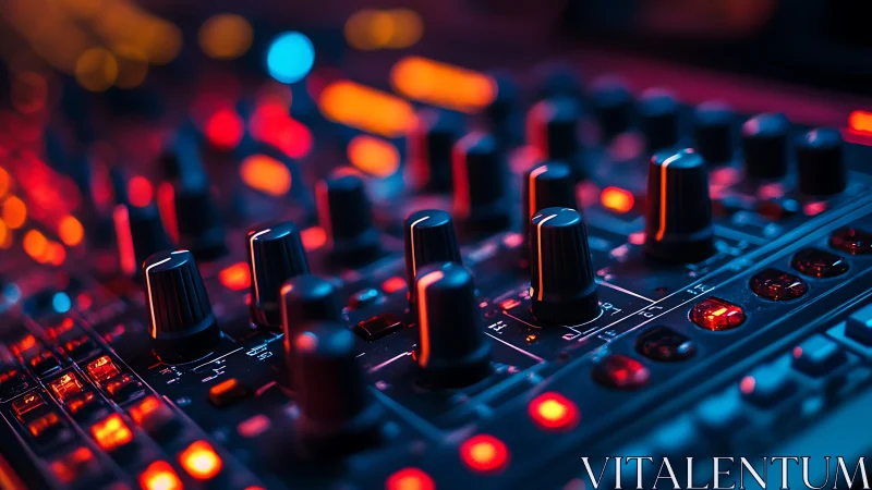 Neon soundboard skyline glowing with pulsing synth control.