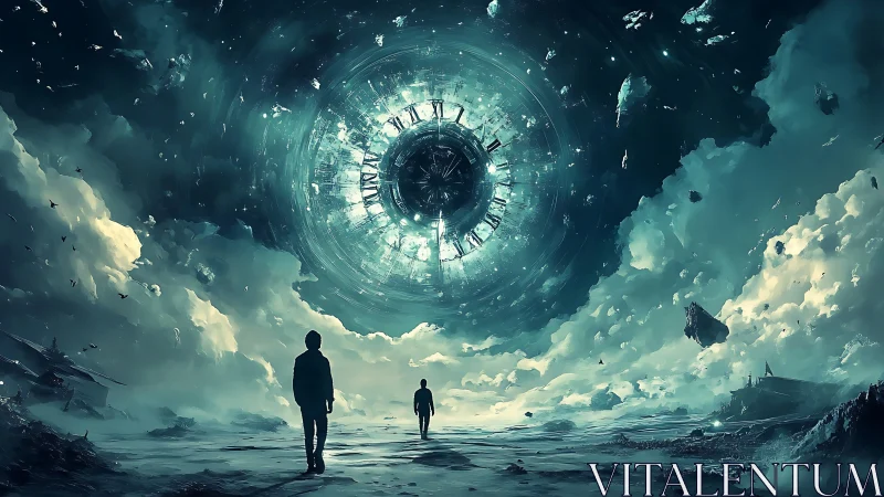 Stargazers Beneath the Cosmic Clock of a Shattered Sky.