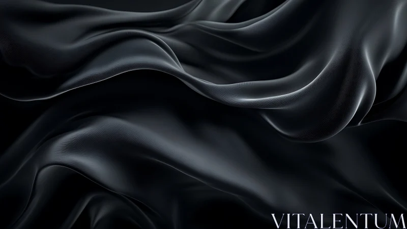 Silky black waves unfold in fluid, sculptural motion.