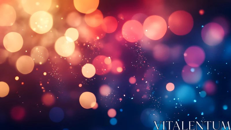 Vibrant abstract bokeh lights in warm and cool hues, digital art.
