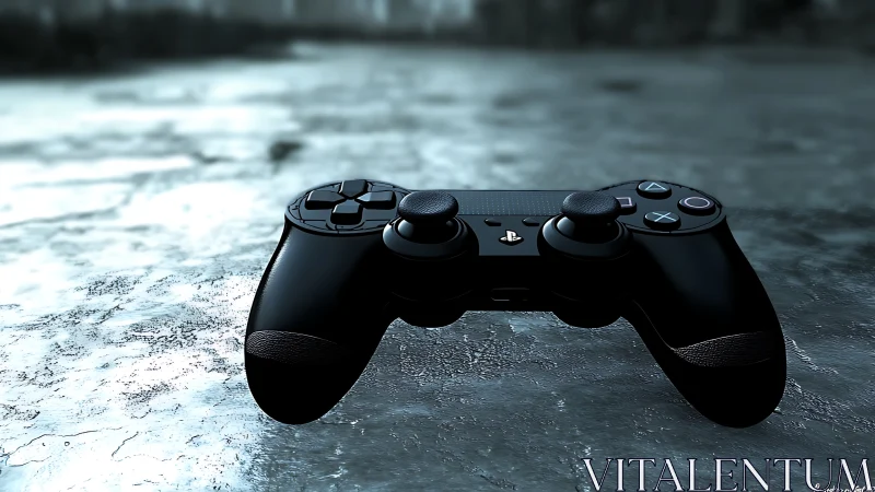 PlayStation Controller on Distressed Concrete Surface