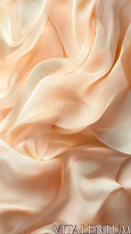 Peach silk folds in soft translucent draped abstraction.