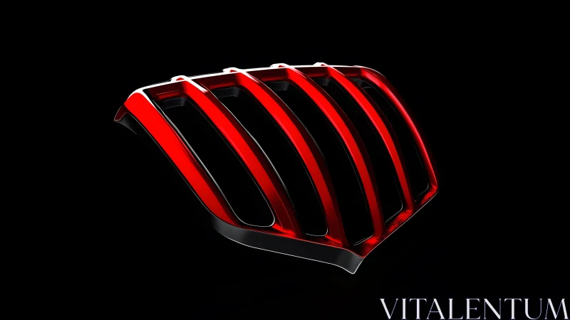 Futuristic Red and Black Car Grille on Black Background, 3D Render. Futuristic Red and Black Car Grille on Black Background, 3D Render.