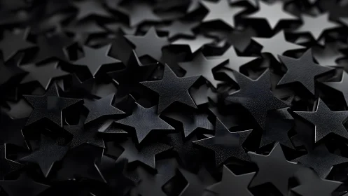 Shiny Black Star Shapes Background in Modern Minimalist Style.