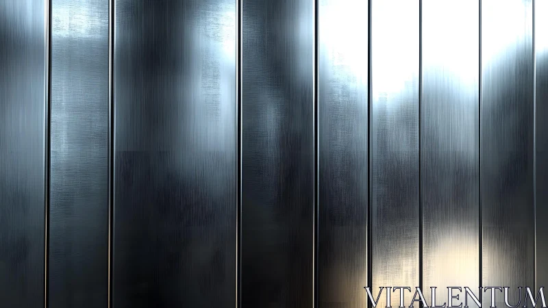 Brushed metal panels with vertical lines in modern minimalist style.