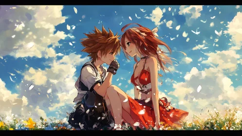 Ethereal Romance Beneath Luminous Skies.