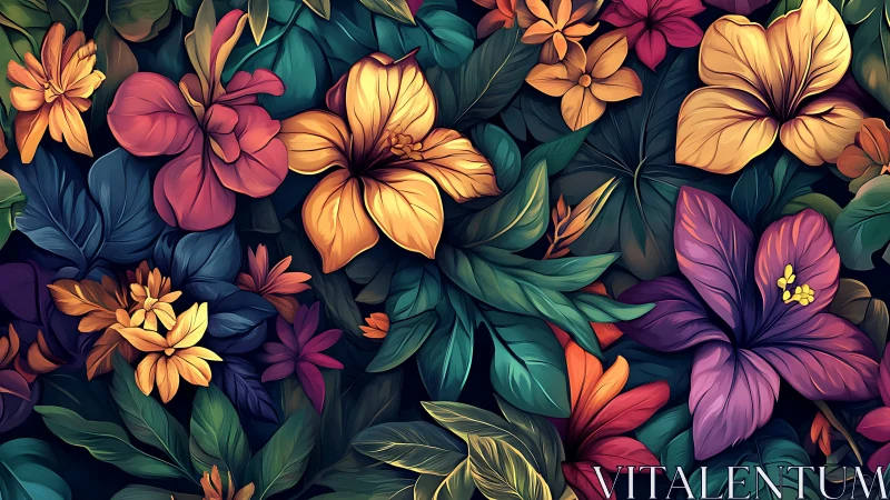 Vibrant Floral Tapestry. Rich Botanical Abundance.