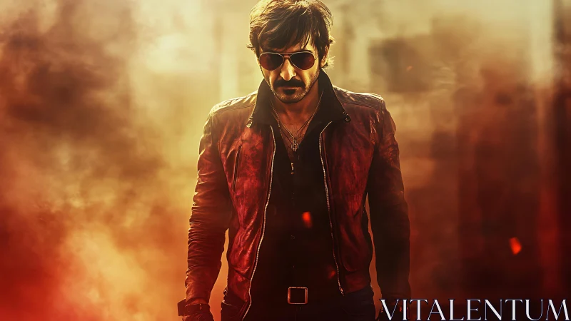 Brooding antihero strides through blazing cinematic haze