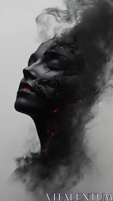 Smoky dreamscape portrait with glowing embered grace.