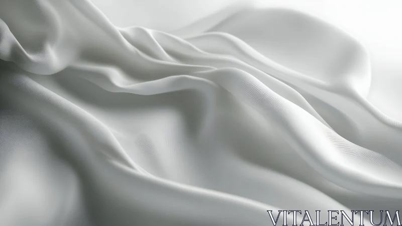 Soft white fabric folds create serene flowing minimalism.