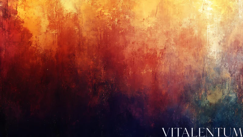 Warm Abstract Textured Painting with Vibrant Gradient Colors.