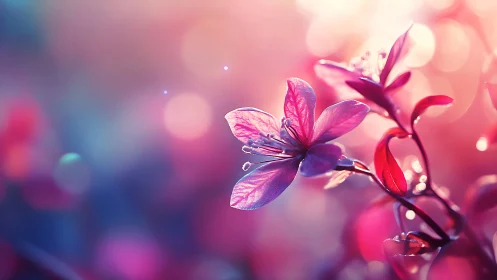 Magenta Petals Dance Through Dreamlike Bokeh Glow