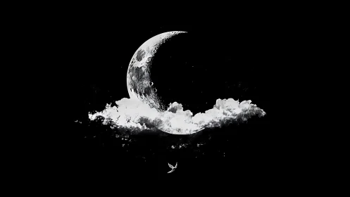 Moonlit cloud hammock cradling a drifting nightbird dream.