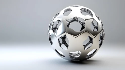 Hollow chrome polyhedron quietly bends light into orbit