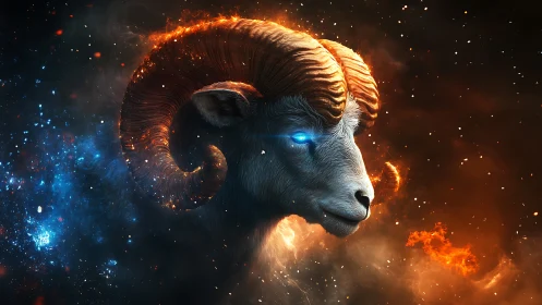 Cosmic ram head burns through nebula with electric gaze.