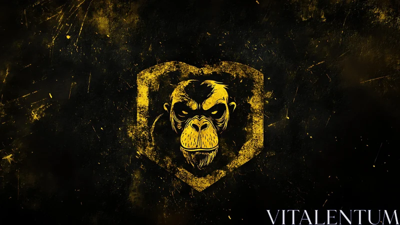 Bold golden gorilla emblem glows against a dark backdrop