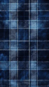 Midnight blue tartan textile with textured woven sheen.