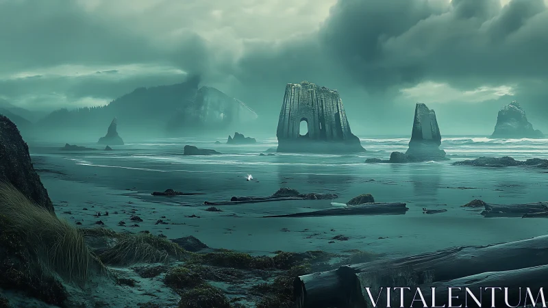 Otherworldly Coastal Formations in Turquoise Waters.