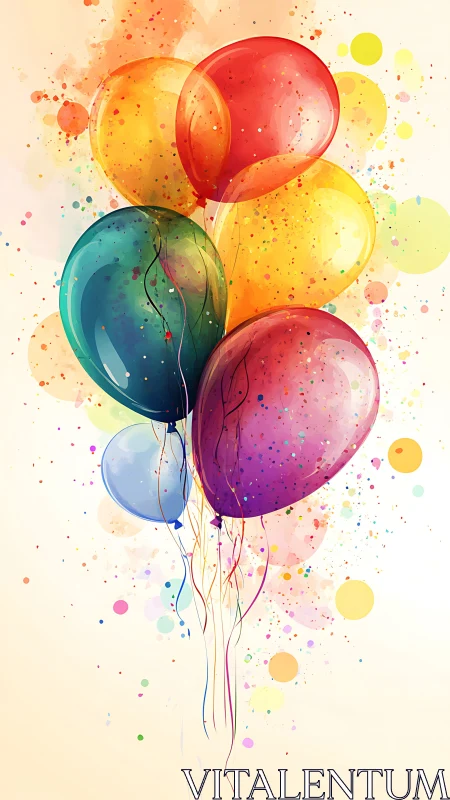 Translucent Gradient Balloons with Splatter Particle Rendering