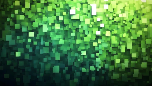 Abstract green pixelated mosaic digital background, modern style.
