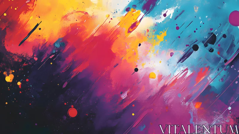 Vibrant Abstract Brushstroke Painting with Colorful Motion Effect.