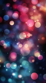 Color orbs drift through a dreamy cosmic bokeh nightscape